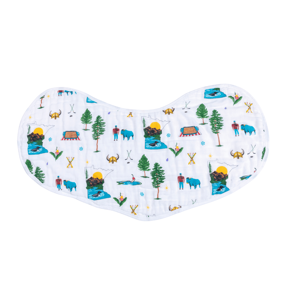 Gift Set: Minnesota Baby Muslin Swaddle Blanket and Burp Cloth/Bib Combo