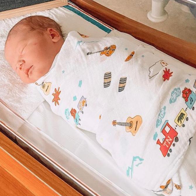 Gift Set: Tennessee Baby Muslin Swaddle Blanket and Burp Cloth/Bib Combo