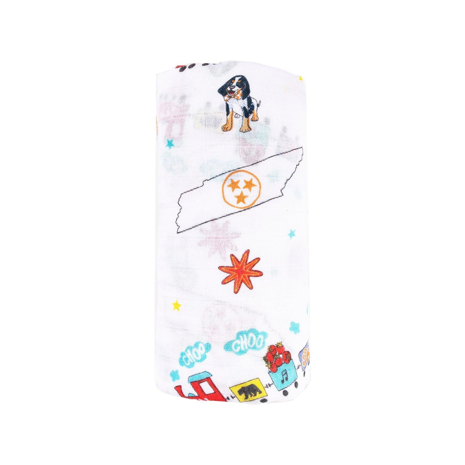 Gift Set: Tennessee Baby Muslin Swaddle Blanket and Burp Cloth/Bib Combo