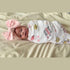 Gift Set: Texas Baby Girl Muslin Swaddle Blanket and Burp Cloth/Bib Combo