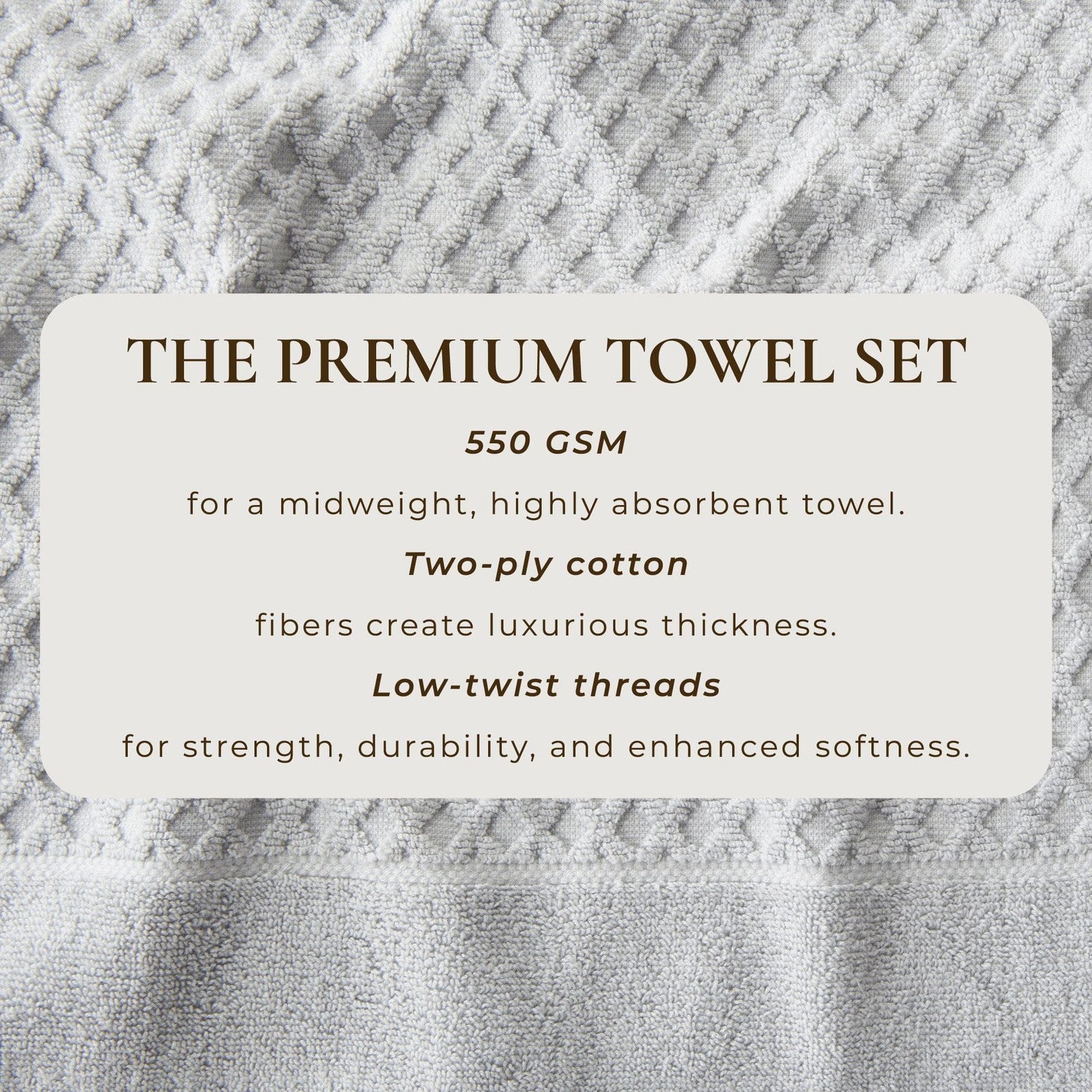 Cotton Diamond Waffle Weave Bath Towel Set - Grayson Collection