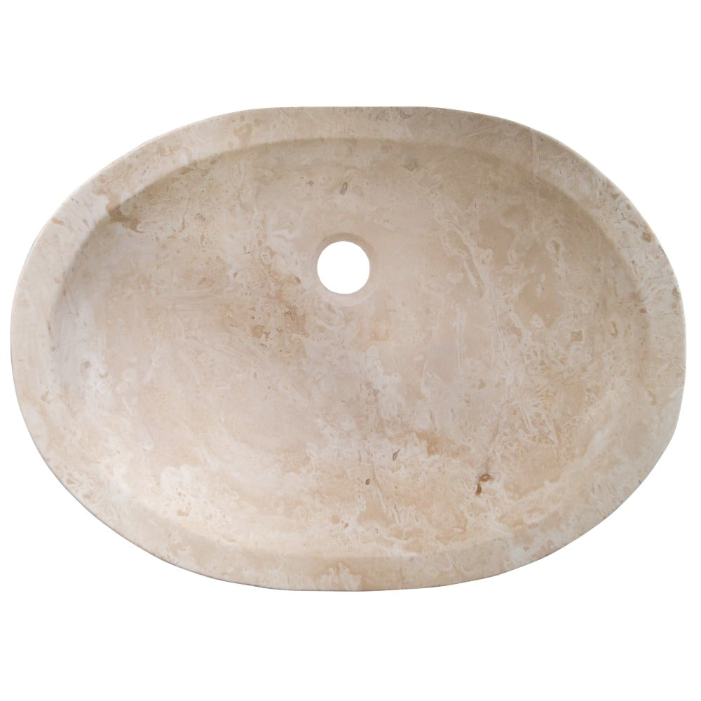 Natural Stone Light Travertine Special Design Vessel Sink Honed and Filled (W)16