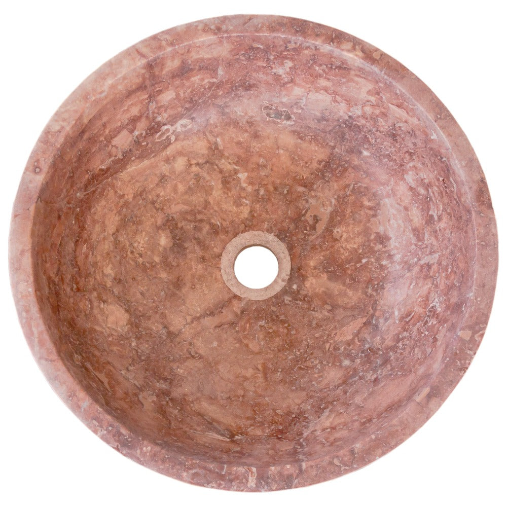 Red Travertine Natural Stone Vessel Sink Honed/Matte (D)16