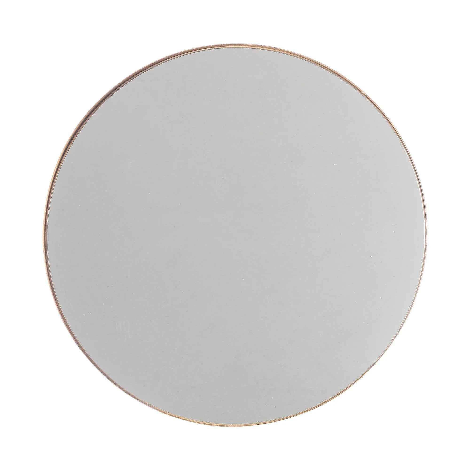 Golden Modern Round Framed Wall Mirror