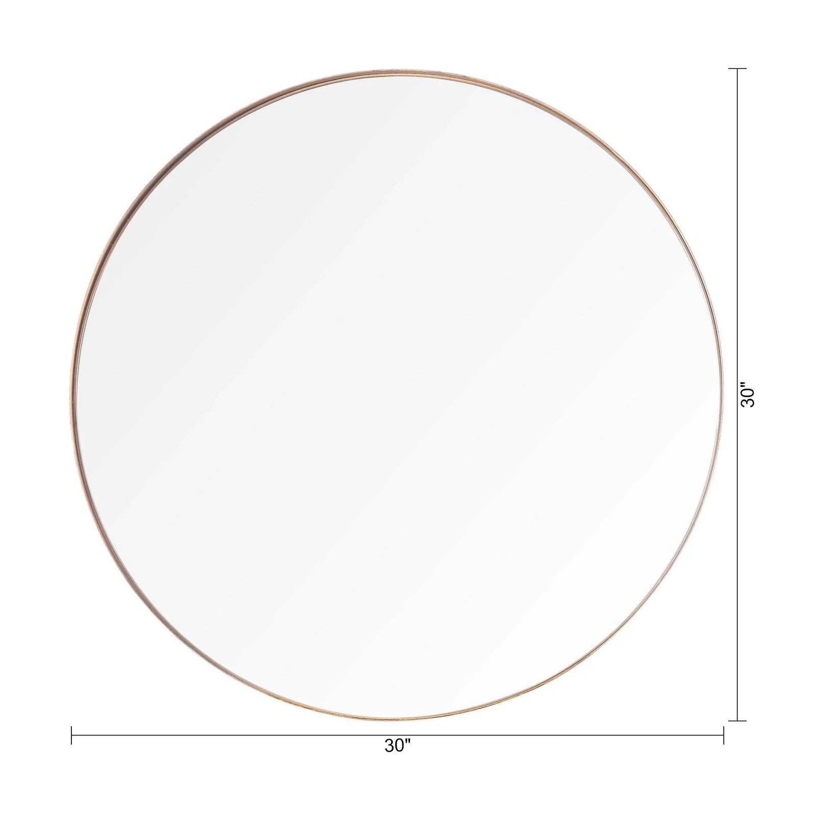 Golden Modern Round Framed Wall Mirror