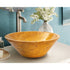 Golden Sienna Travertine V-Shape Tapered Sink Polished  (D)16" (H)6"