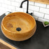 Golden Sienna Travertine Natural Stone Vessel Sink Filled and Polished  (D)16" (H)6"