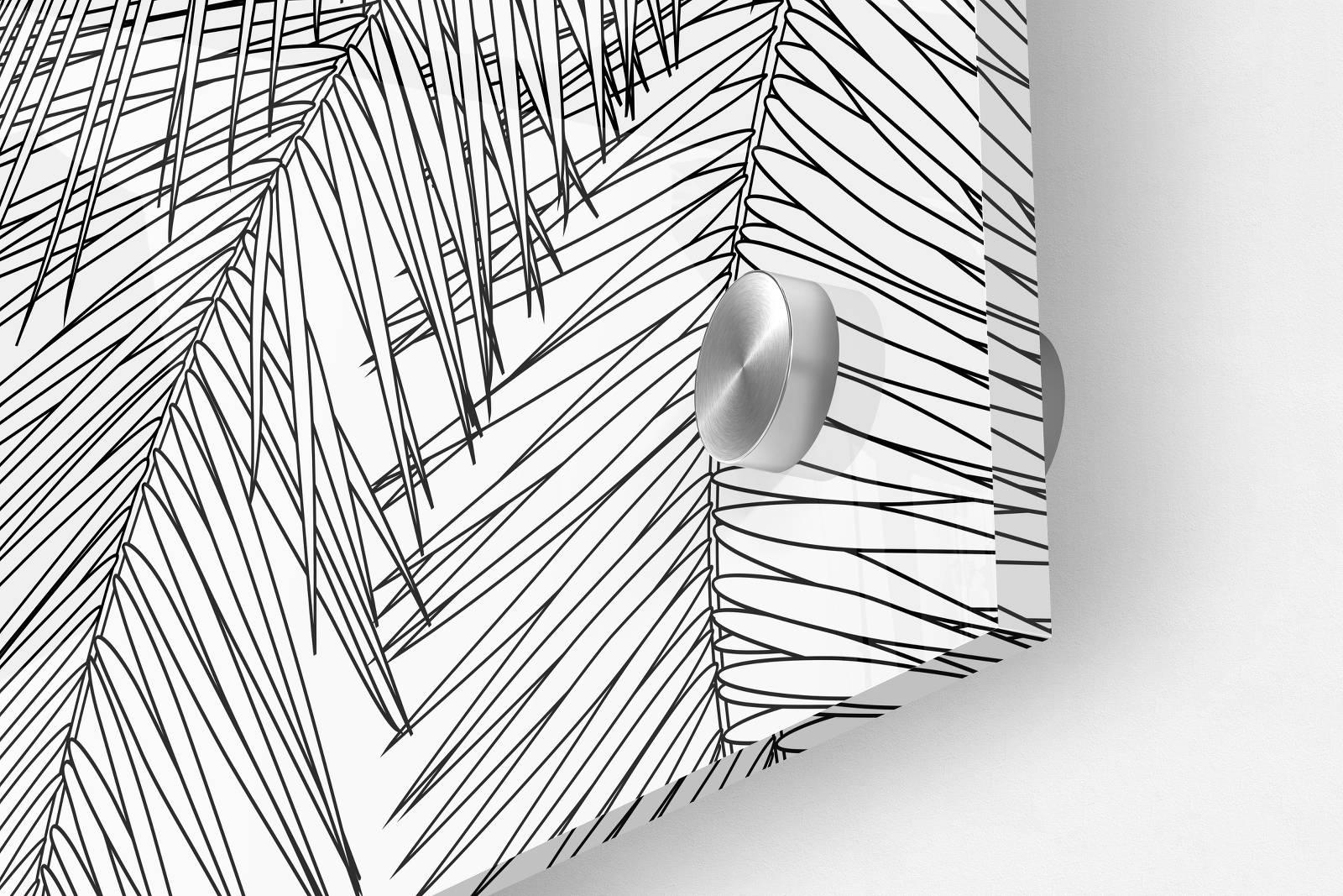 Graphic Leaves Pattern Set of 3 Prints Modern Wall Art Modern Artwork