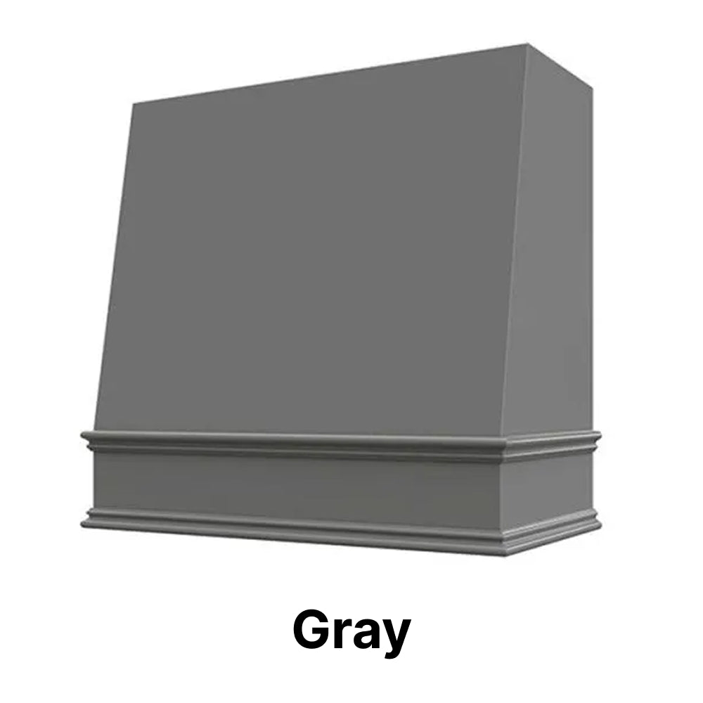 Wood Range Hood With Angled Front and Decorative Trim - 30