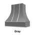 Wood Range Hood With Curved Front, Silver Strapping and Block Trim - 30", 36", 42", 48", 54" and 60" Widths Available