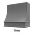 Wood Range Hood With Sloped Strapped Front and Decorative Trim - 30", 36", 42", 48", 54" and 60" Widths Available