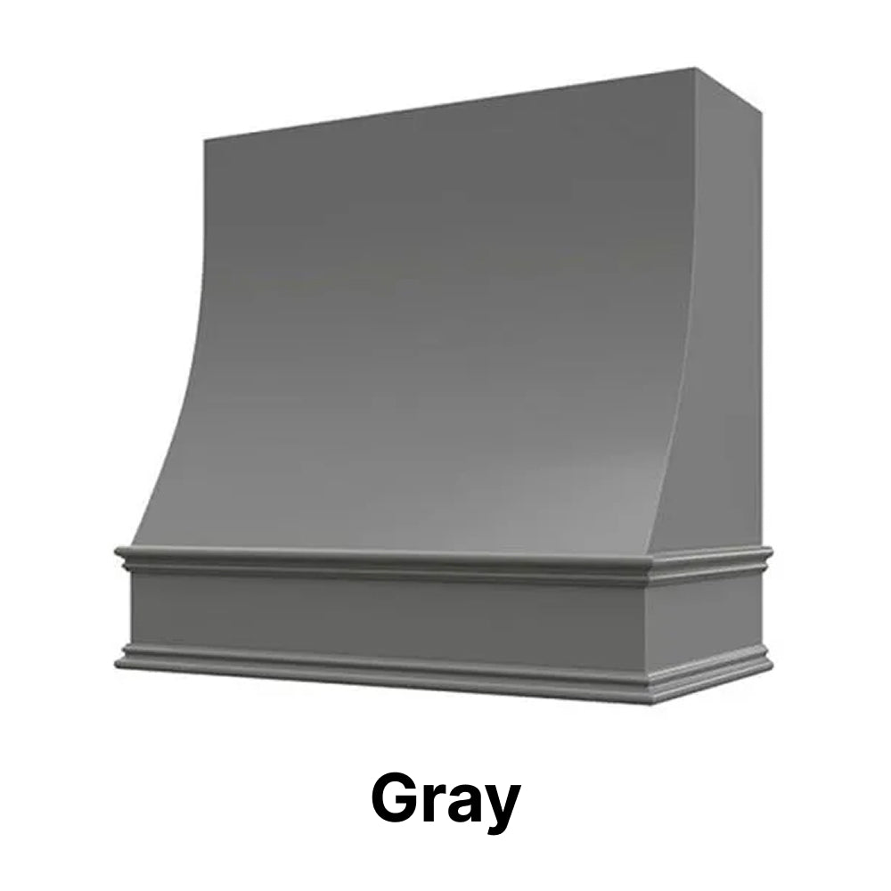 Wood Range Hood With Sloped Front and Decorative Trim - 30