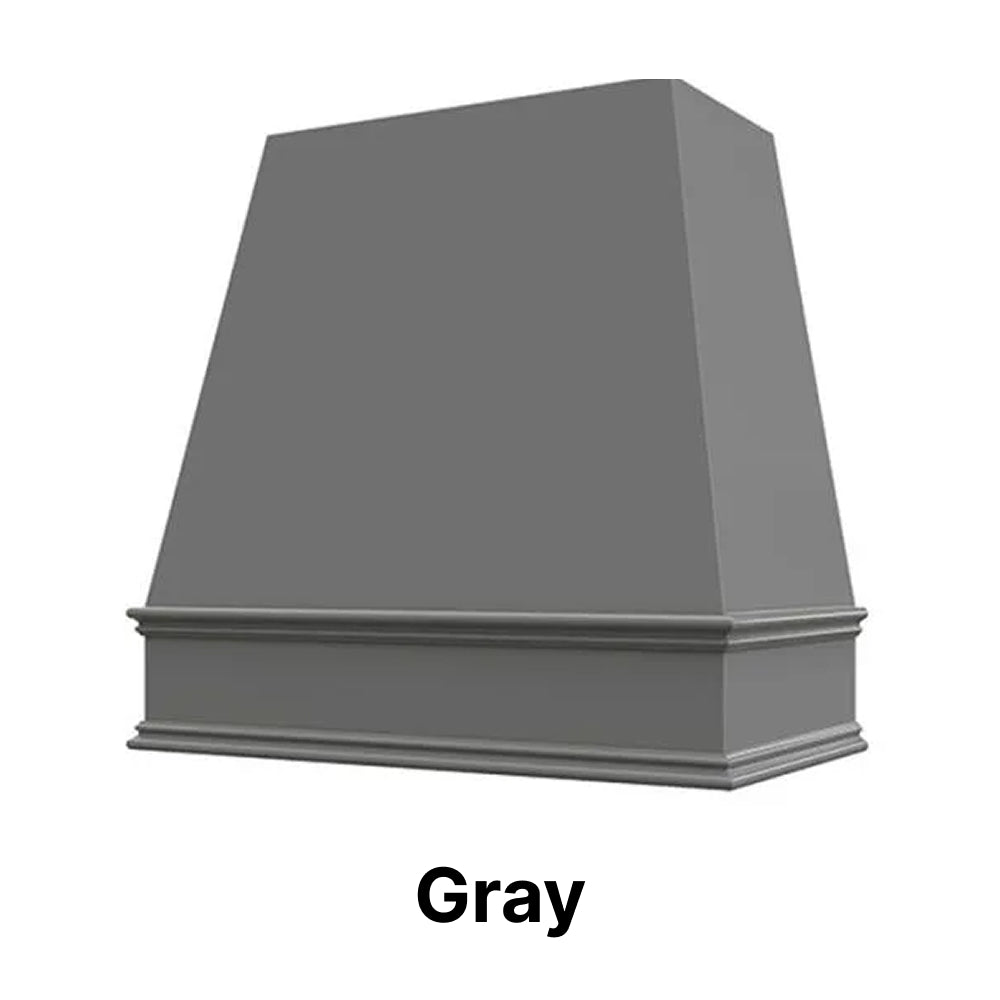 Wood Range Hood With Tapered Front and Decorative Trim - 30