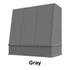 Wood Range Hood With Angled Strapped Front and Block Trim - 30", 36", 42", 48", 54" and 60" Widths Available