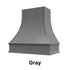 Wood Range Hood With Curved Strapped Front and Decorative Trim - 30" 36" 42" 48" 54" and 60" Widths Available