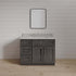 36 Inch Gray Stained Shaker Single Sink Bathroom Vanity with Drawers on the Left