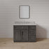 36 Inch Gray Stained Shaker Single Sink Bathroom Vanity with Drawers on the Right