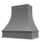 Grey Wood Range Hood With Curved Front and Decorative Trim - 30" 36" 42" 48" 54" and 60" Widths Available