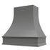 Grey Wood Range Hood With Curved Front and Decorative Trim - 30" 36" 42" 48" 54" and 60" Widths Available