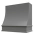 Grey Wood Range Hood With Sloped Front and Decorative Trim - 30", 36", 42", 48", 54" and 60" Widths Available