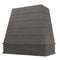 Stained Gray Wood Range Hood With Tapered Shiplap Front and Block Trim - 30", 36", 42", 48", 54" and 60" Widths Available