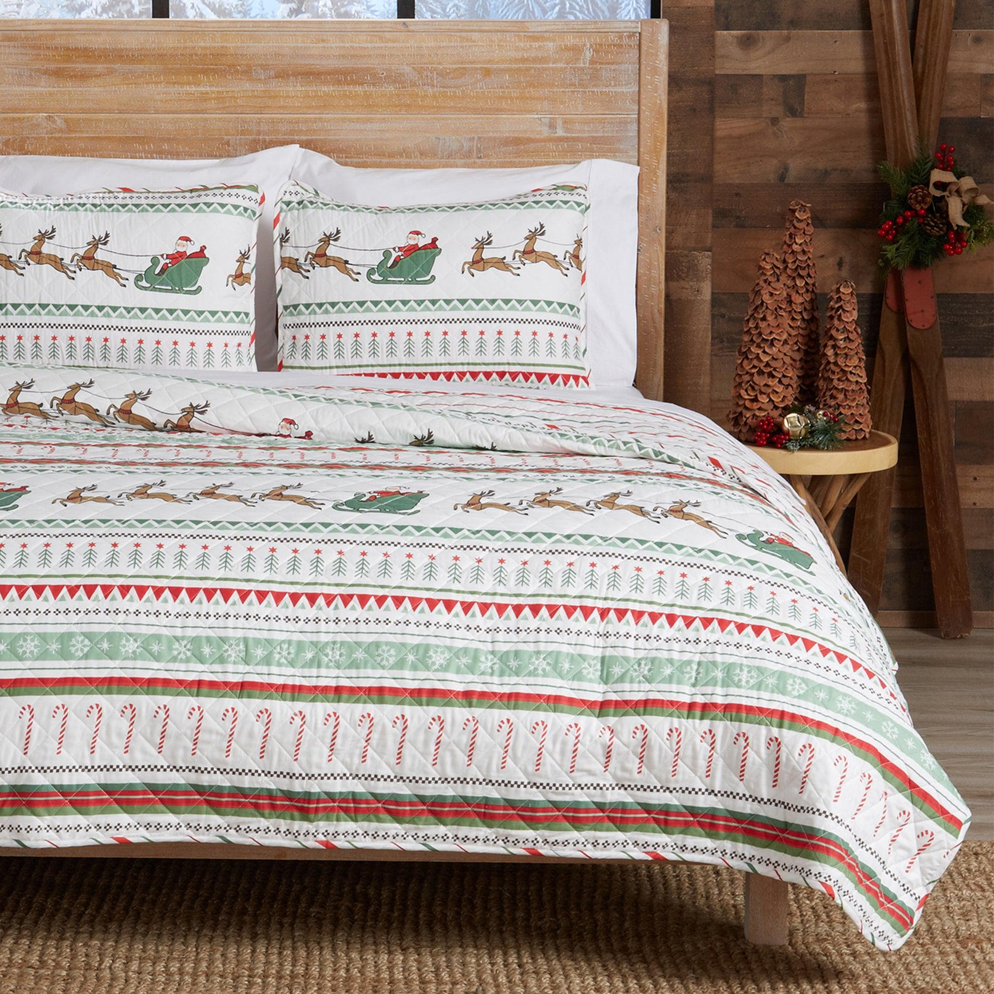 3-Piece Christmas Quilt - Festive Collection
