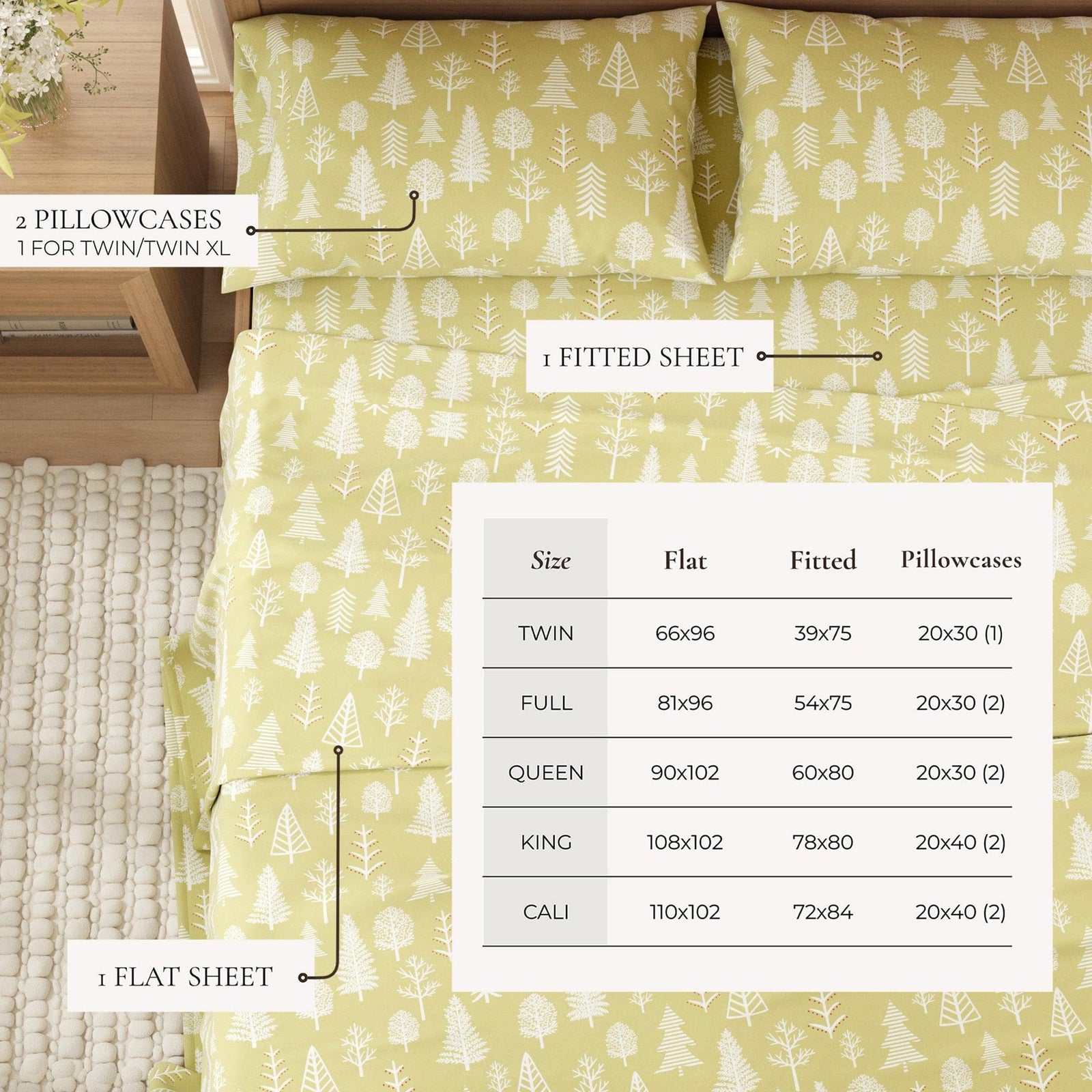 4-Piece Turkish Cotton Flannel Sheet - Lakeview Collection