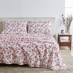 4 Piece Watercolor Floral Microfiber Sheet - Delia Collection