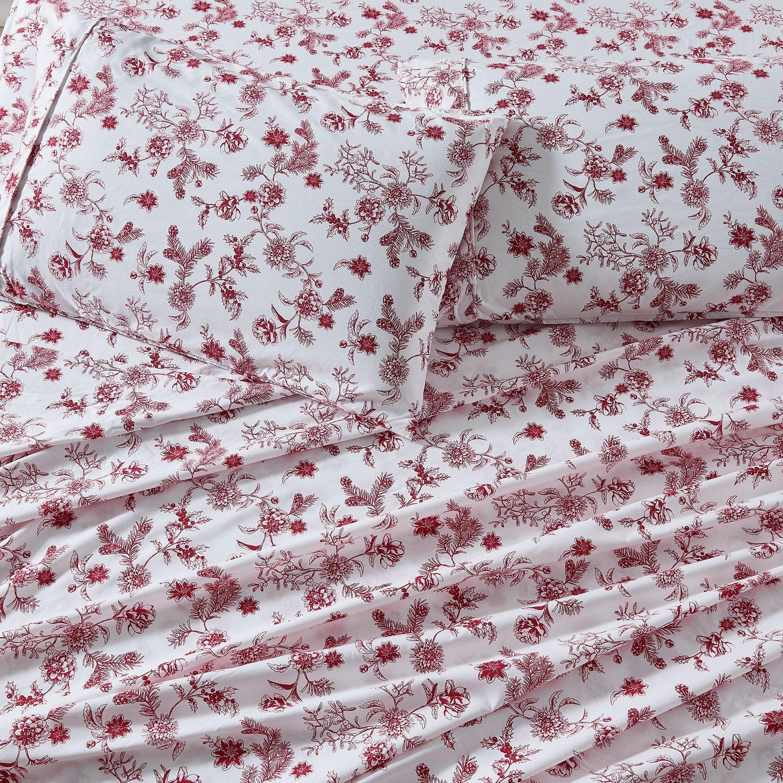 4 Piece Watercolor Floral Microfiber Sheet - Delia Collection