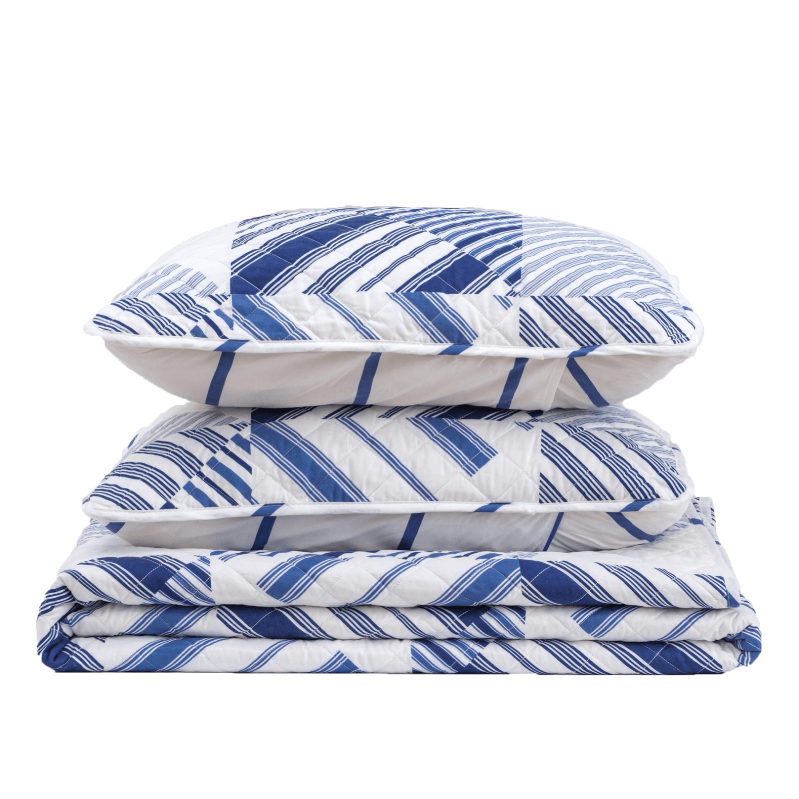 3-Piece Navy Stripe Quilt - Midnight Bay Collection