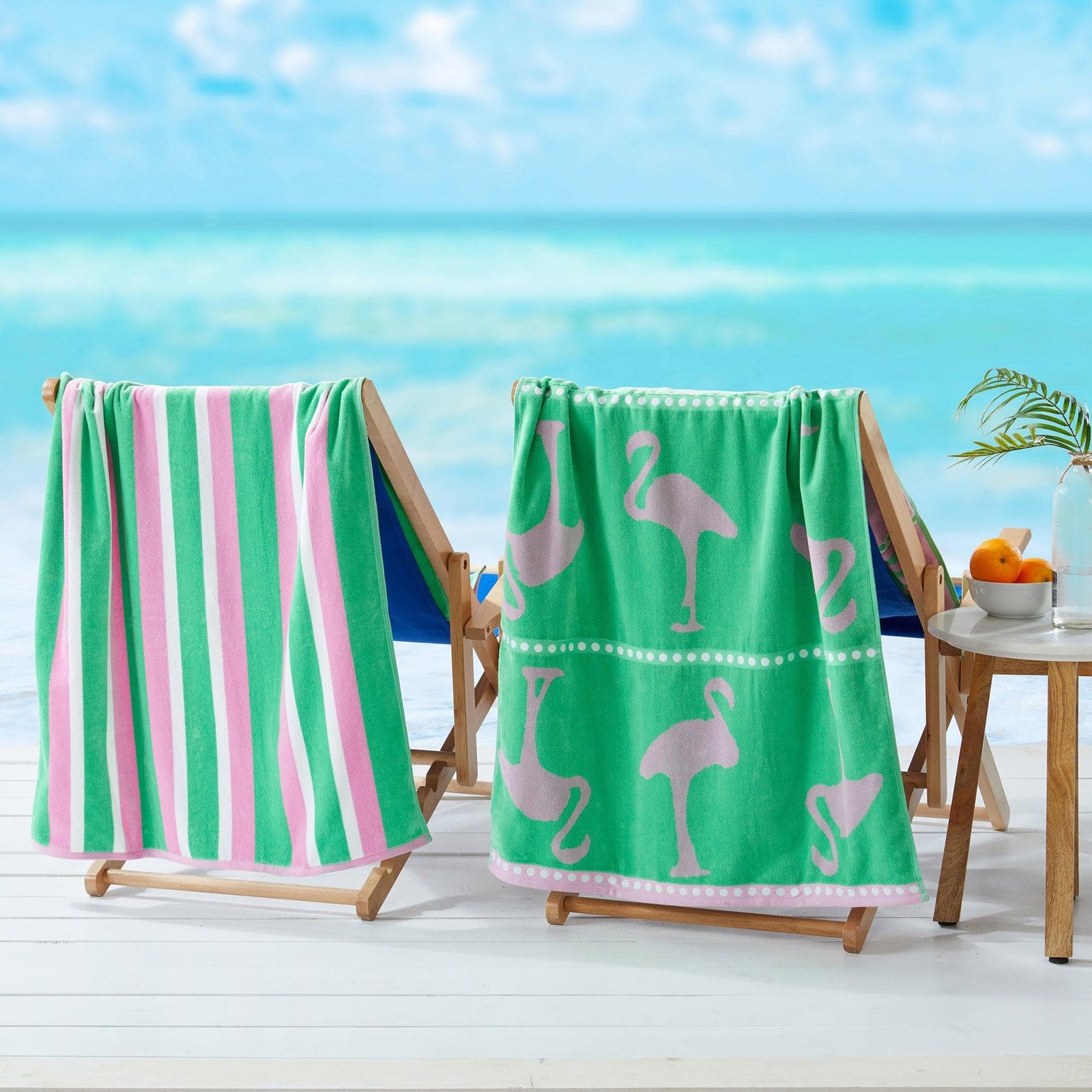 2 Pack 100% Cotton Jacquard Beach Towels - Playa Collection