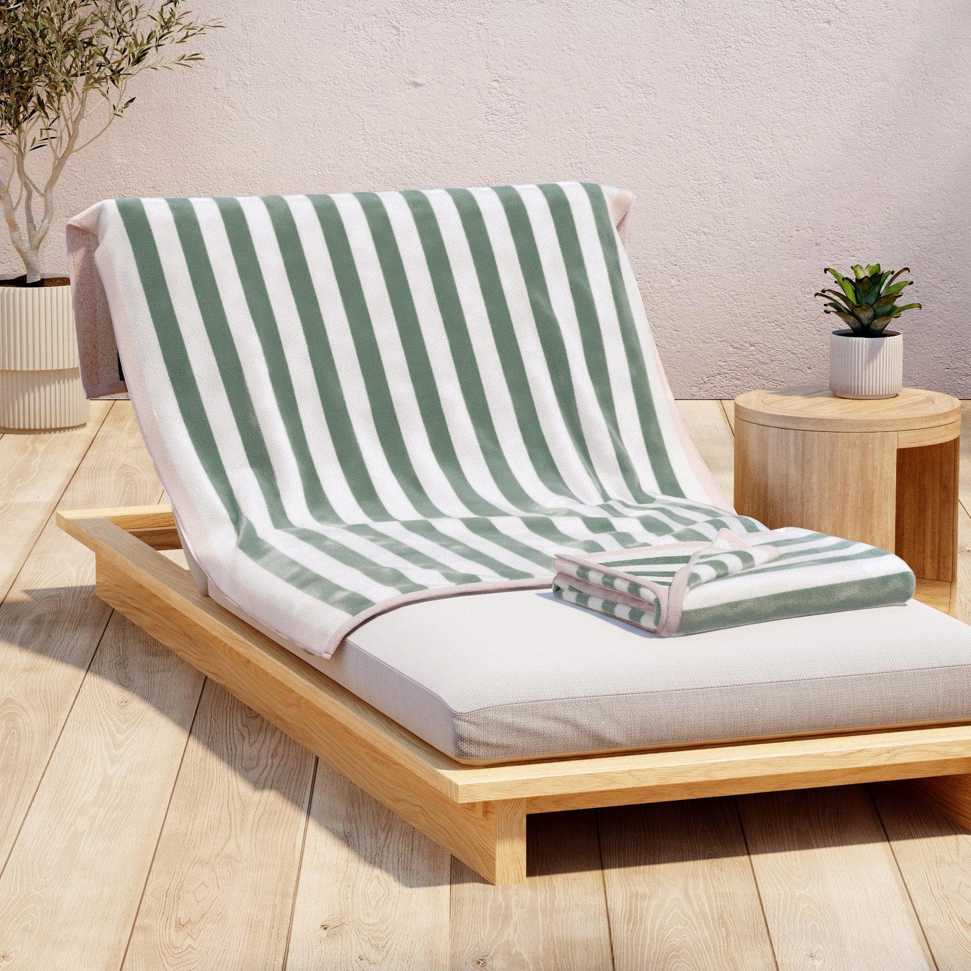 Oversized Striped Border Cabana Beach Towel - Santa Cruz