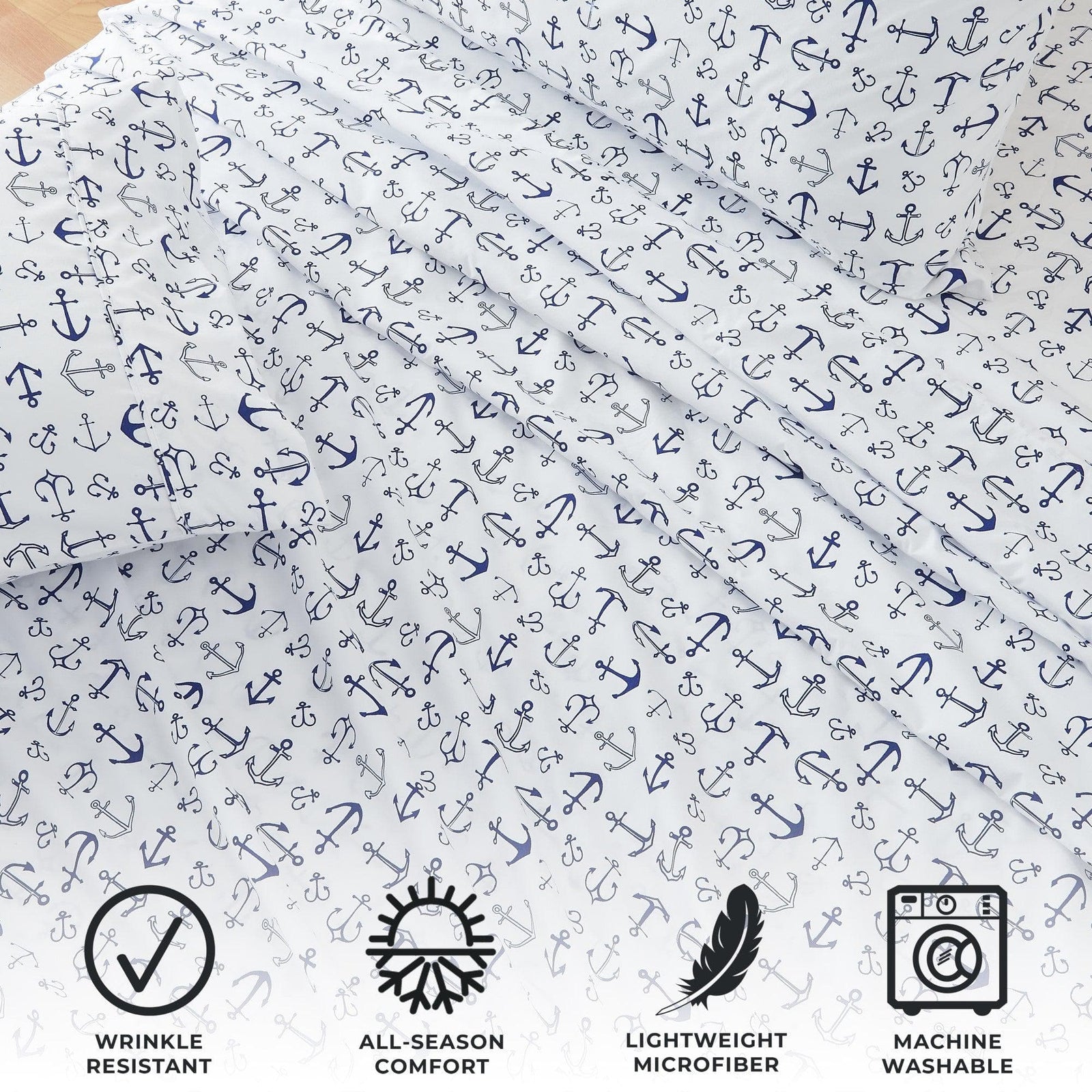 4-Piece Coastal Microfiber Sheet - Newport Collection
