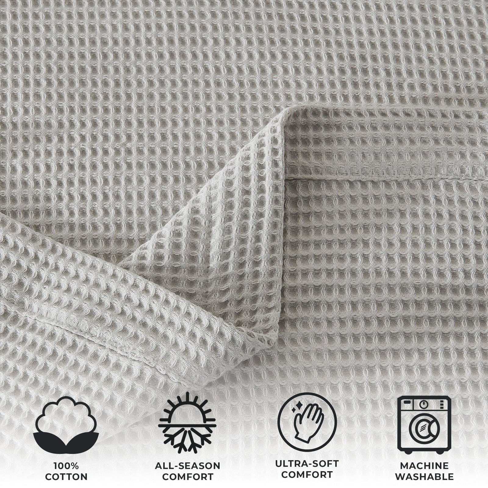 100% Cotton Waffle Weave Blanket - Mikala Collection