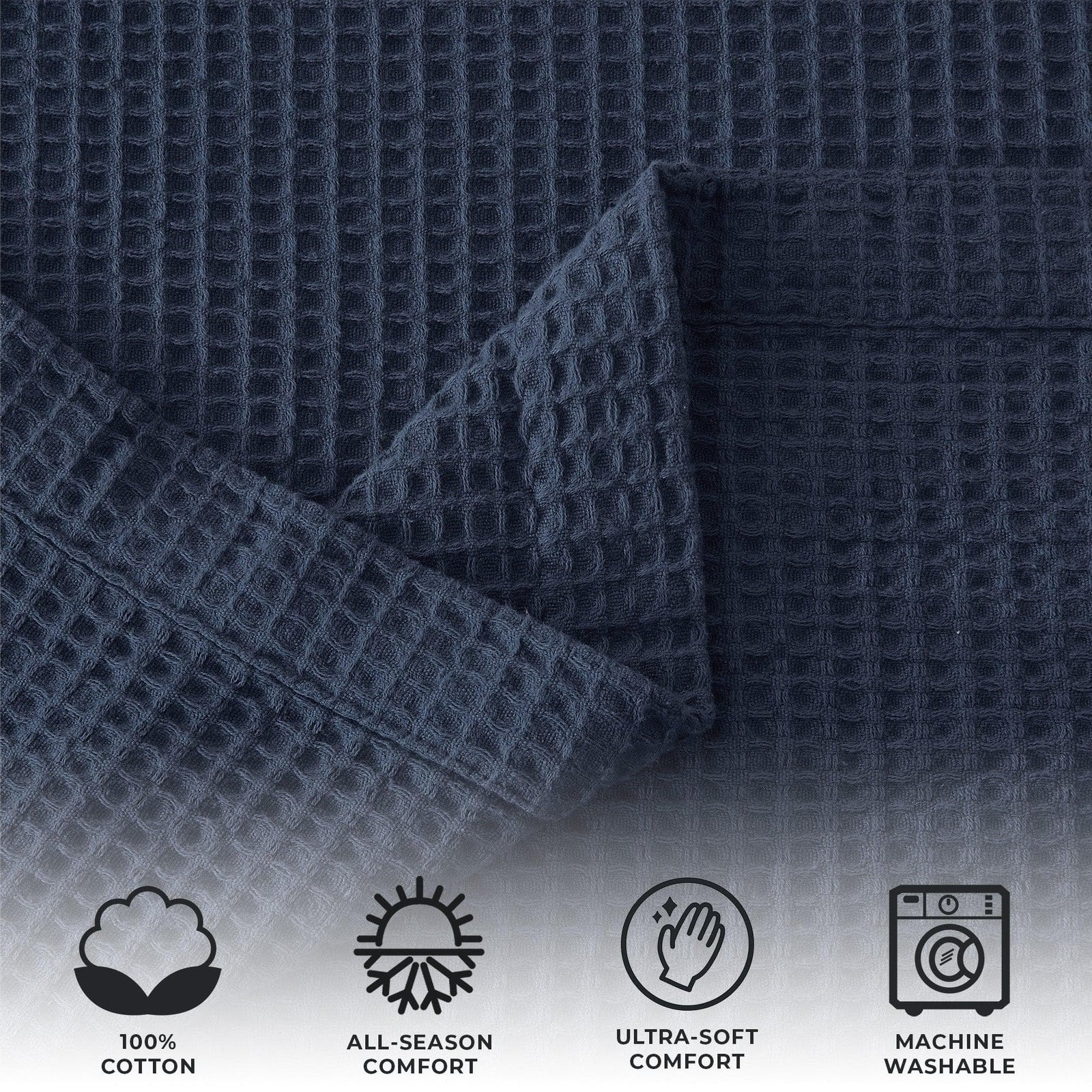 100% Cotton Waffle Weave Blanket - Mikala Collection