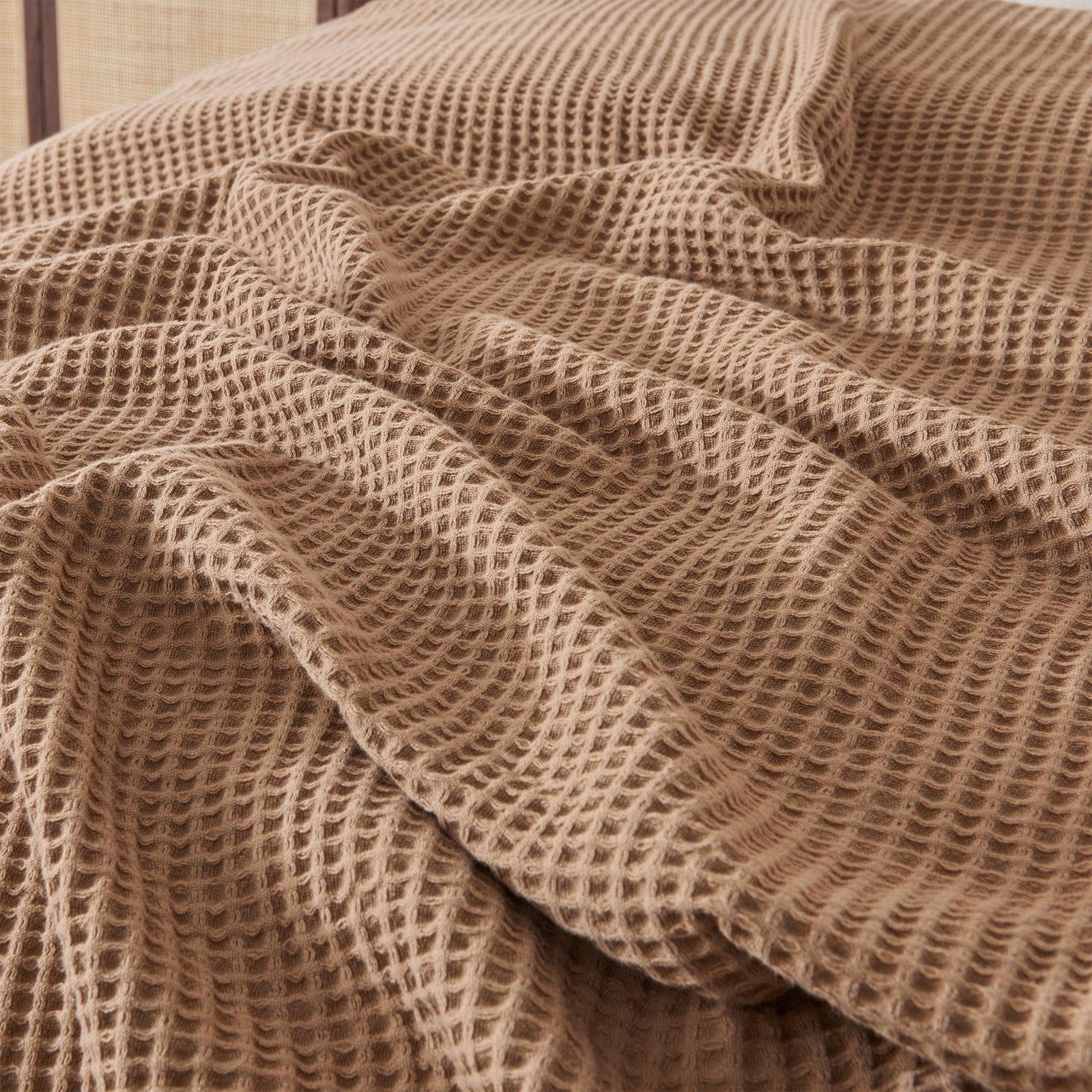 100% Cotton Waffle Weave Blanket - Mikala Collection