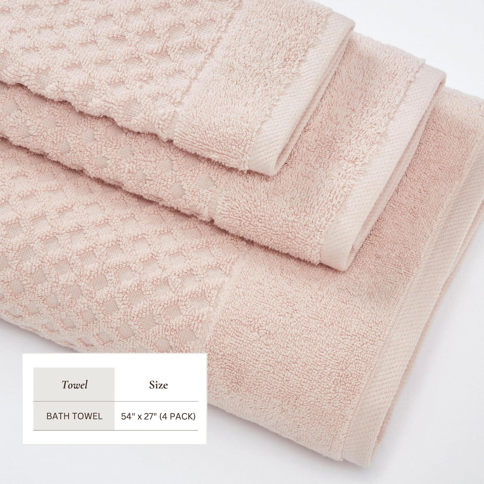 Cotton Diamond Waffle Weave Bath Towel Set - Grayson Collection