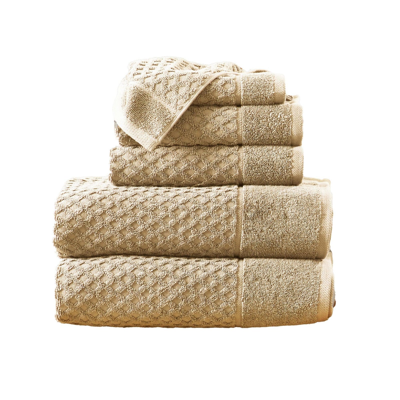 Cotton Diamond Waffle Weave Bath Towel Set - Grayson Collection