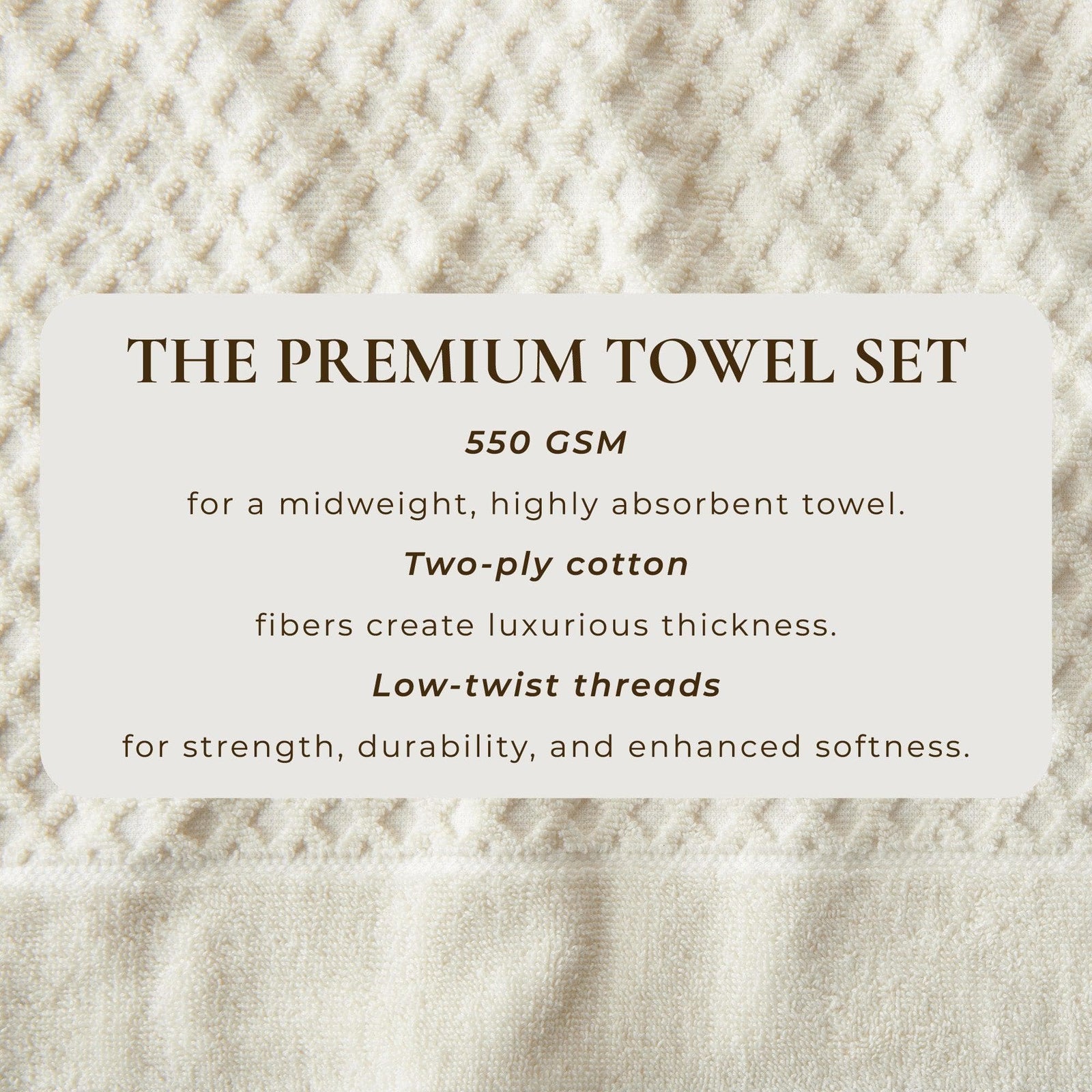 Cotton Diamond Waffle Weave Bath Towel Set - Grayson Collection