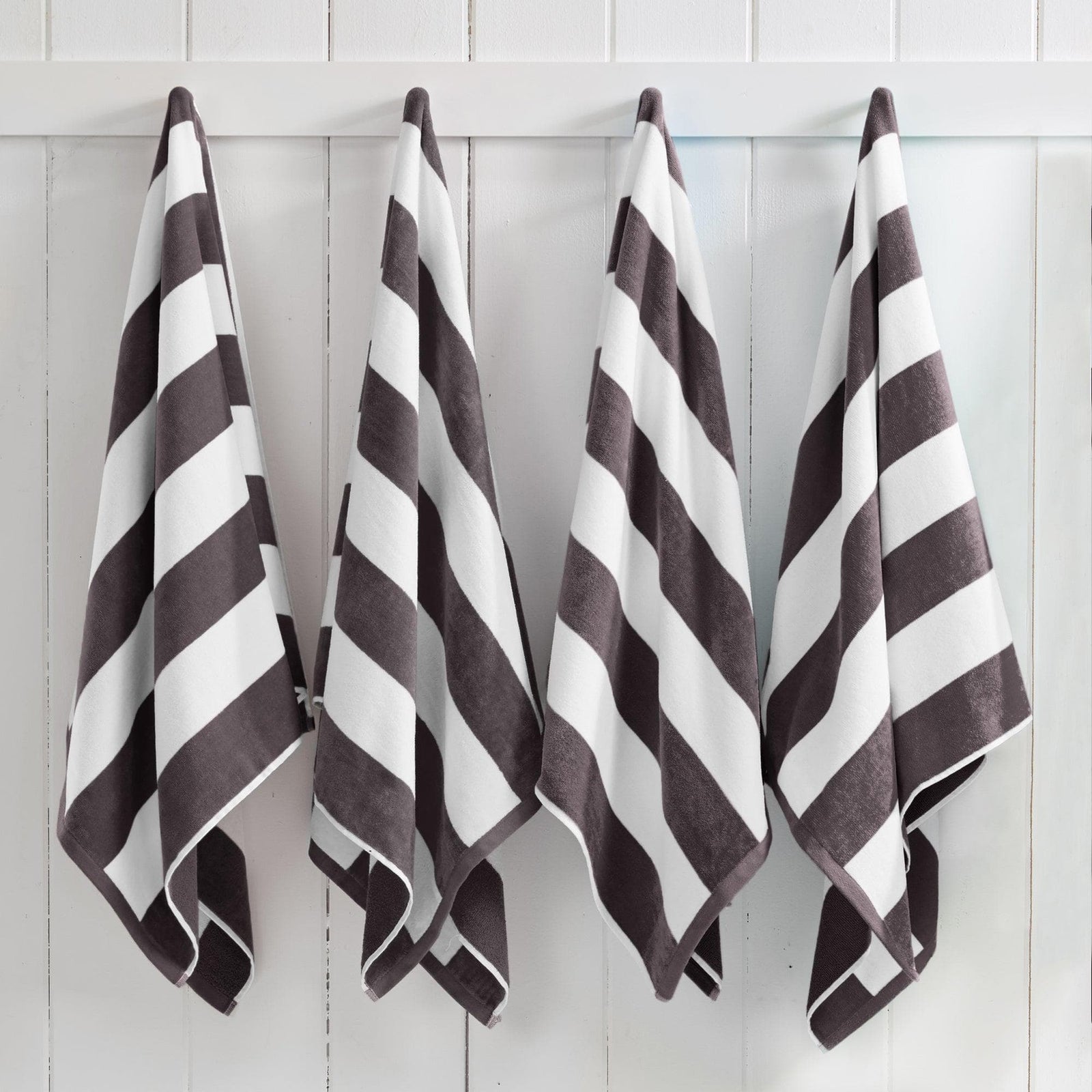 Cotton Velour Cabana Stripe Beach Towel - Novia Collection