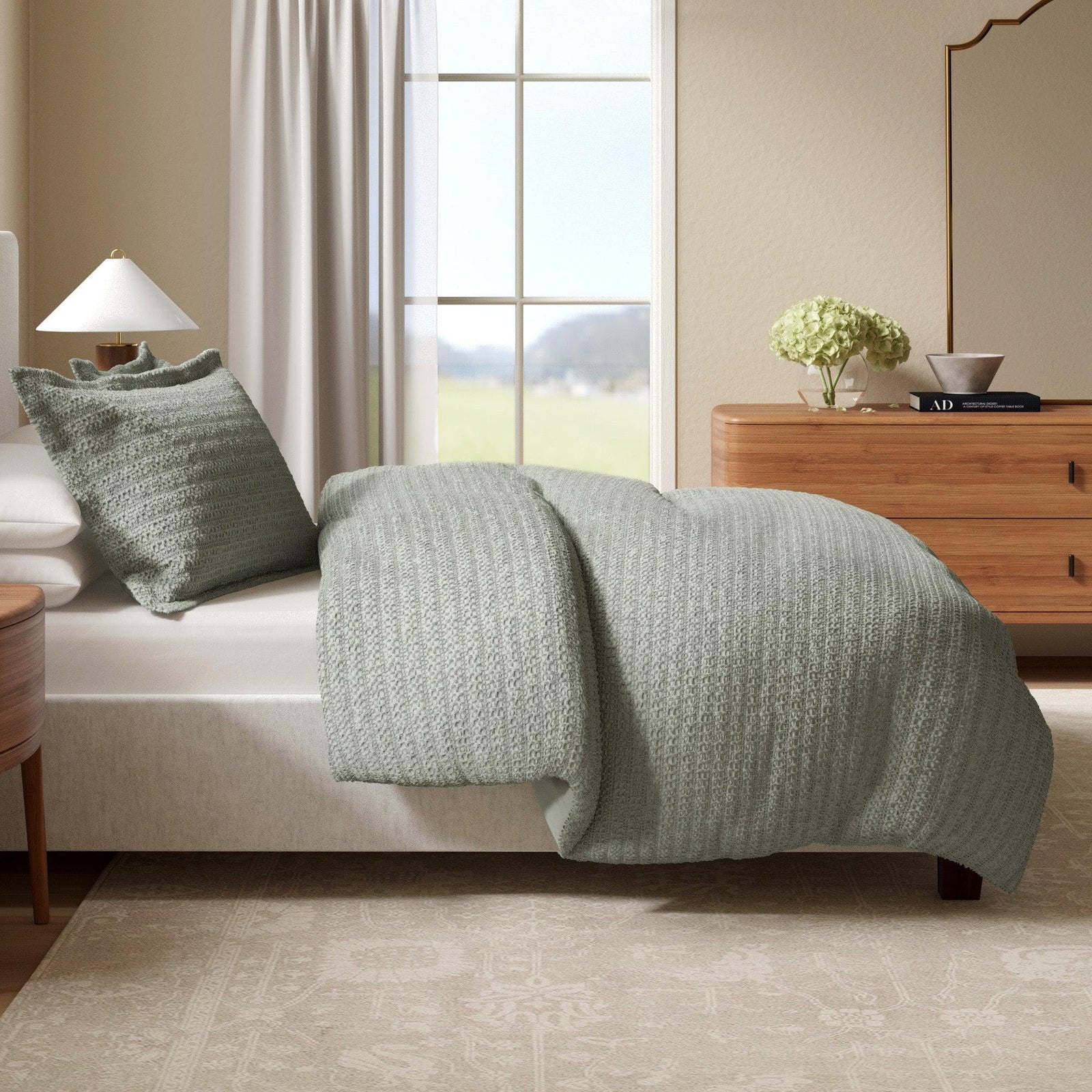 100% Cotton Waffle Weave Duvet Set - Mattea Collection