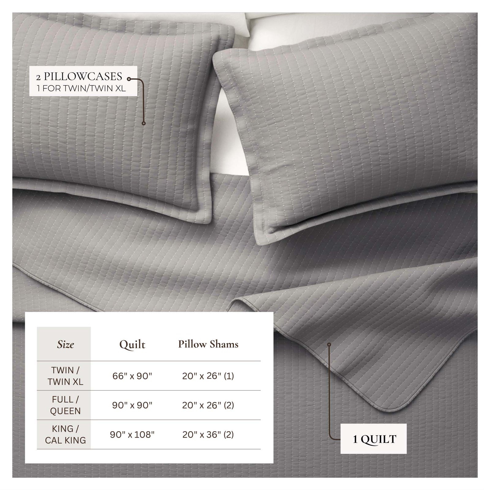 3-Piece Solid Quilt - Alicia Collection