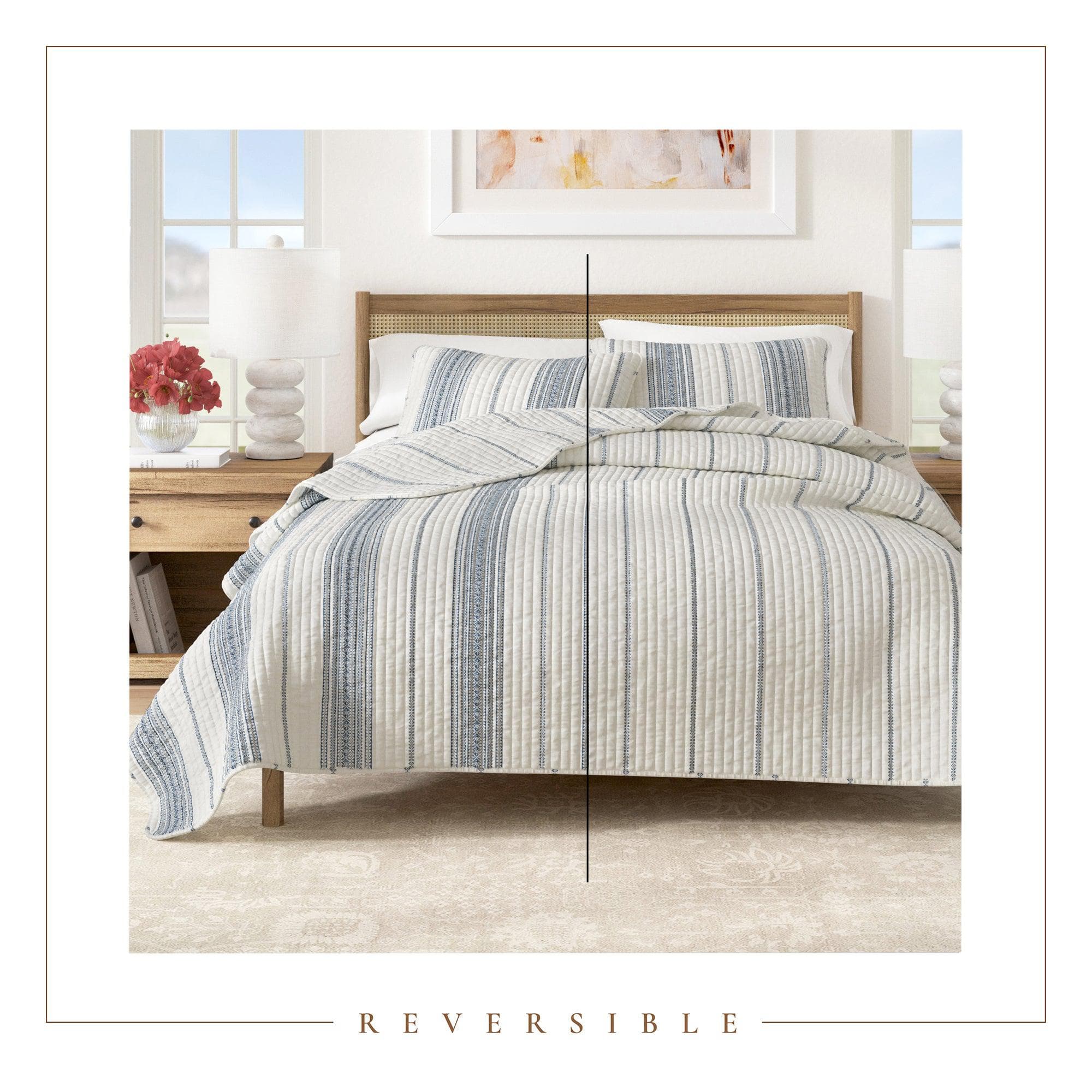 3-Piece Stripe Quilt - Wesley Collection