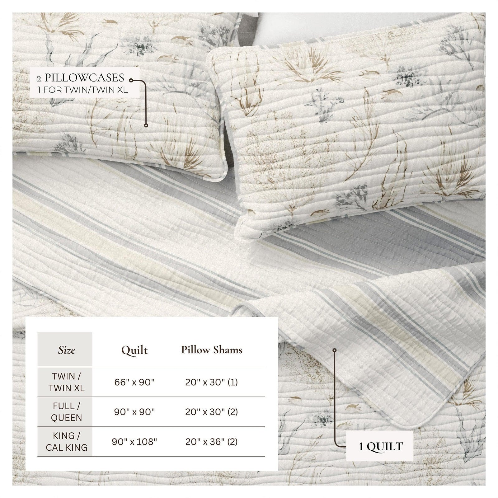 Coral Sea Maze Coastal Quilt Set - Newcomb Collection