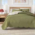 Floral Print & Scalloped Edge Cotton Quilt Set - Ilianna Collection