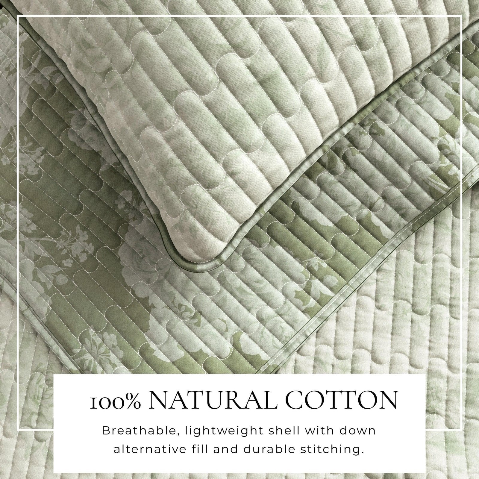 Floral Printed Cotton Quilt Set - Corin Collection