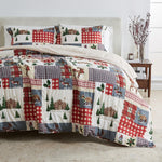 Reversible Christmas Comforter and Sham Set - Holiday / Lodge Odette Collection