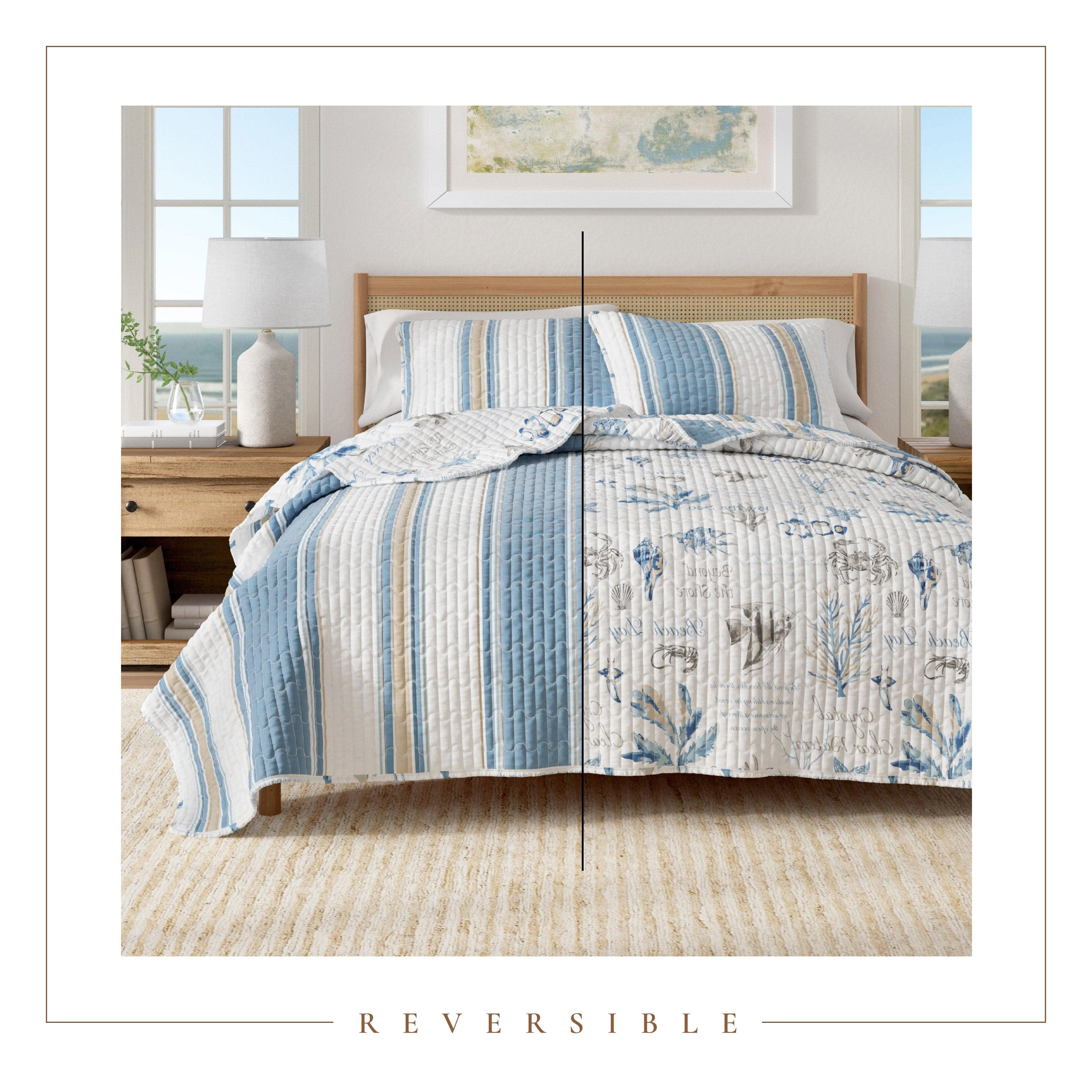 Stripe & Ocean Story Coastal Quilt Set - New Castle Collection