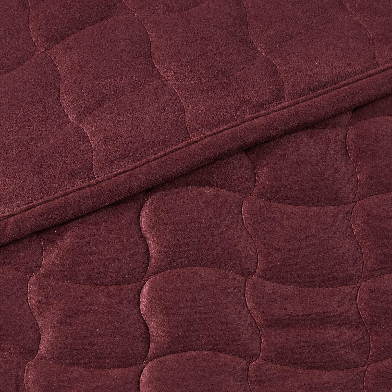 Velvet Box-Stitched Quilt Set - Vivica Collection