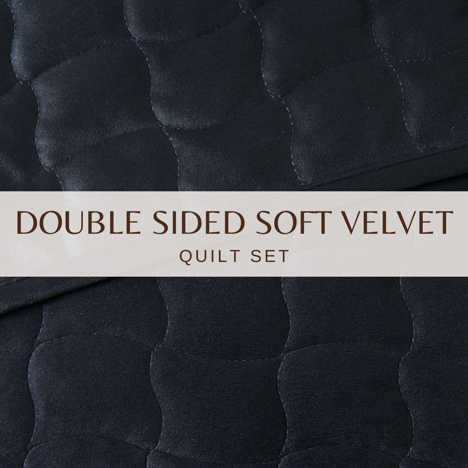 Velvet Box-Stitched Quilt Set - Vivica Collection